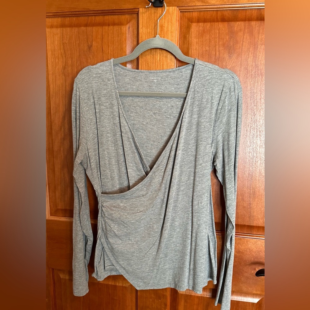 Garnet Hill Gray Women's Wrap Top